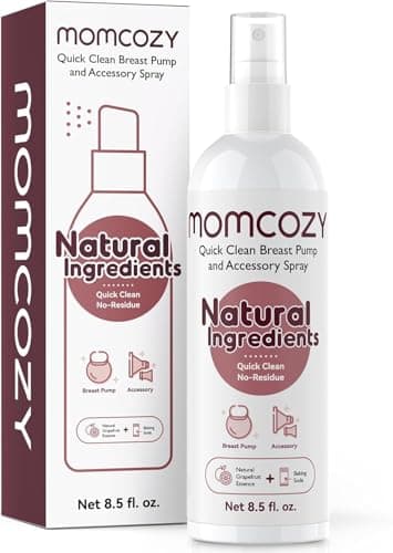 Momcozy Breast Pump Cleaning Spray, Effective Milk Fat Removal & Purely Clean, Natural Grapefruit Scent, Pump Spray for Breast Pump or Accessories, and other Baby Products（Not a Lubricant), 8.5 Fl Oz