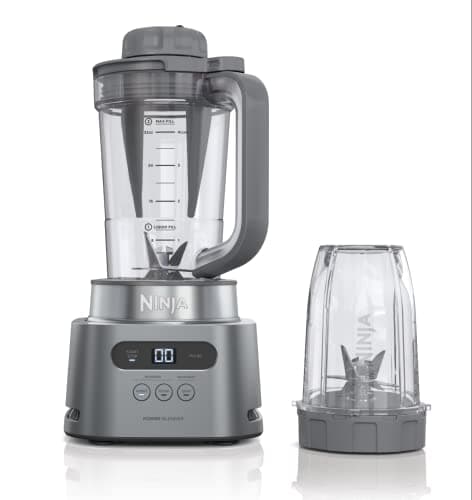 Ninja SS150C TWISTi, HIGH-SPEED Blender DUO, Built-in Twist Tamper, Hybrid-Edge blades assembly, 5 present Auto-iQ programs, Platinum, Silver, 34 fl. oz.