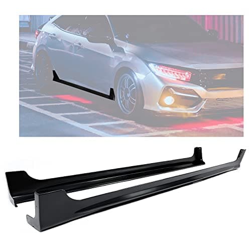 HECASA Side Skirts Compatible with 2012-2015 Honda Civic 4-Door Sedan Spoiler Extension Splitter Rocker Panels Pair Black