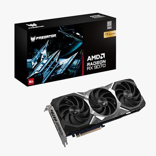 Predator BiFrost AMD Radeon RX 9070 Overclocking Graphics Card | 16GB GDDR6 (640 GB/s | 20 Gbps Memory Speed) | Triple Predator FrostBlade 4.0 Ringed Fans | 1 x HDMI 2.1a & 3 x DisplayPort 2.1