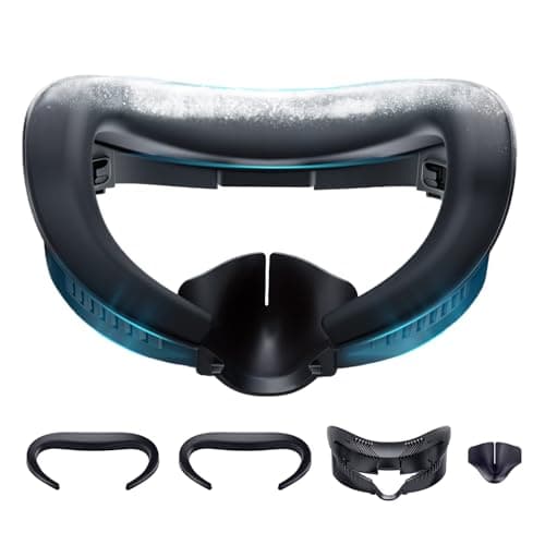 DESTEK Cooling Face Pad for Meta Quest 3 (NOT 3S), Stop PU Leather Overheating, 2 Replacement with Ice Gel & Breathable Ice Silk Cushions. Feels Like Cooling Arm Sleeves for Your Face.