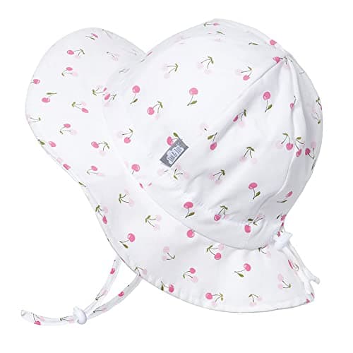 Jan & Jul Baby Girl Floppy Sun-Hat with Adjustable Strap (S: 0-6 Months, Cherries)