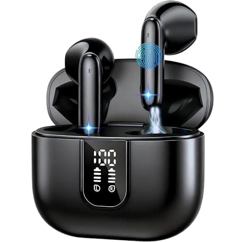 Wireless Earbuds Bluetooth 5.3 with ENC Noise Cancellation, 60H Playtime HiFi Stereo, IPX5 Waterproof in-Ear Earphones, Comfort Fit for Workout Running, USB-C Fast Charging Case (Black)
