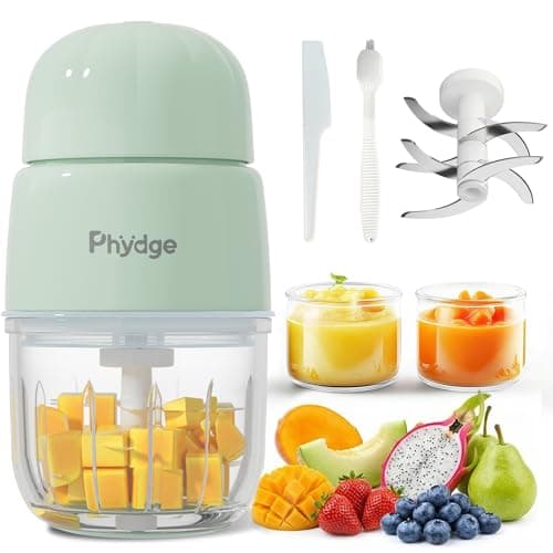 Phydge Baby Food Processor, 300ml Capacity, Baby Food Maker, Green, Baby Food Blender, Fruit, Vegetable, Meat