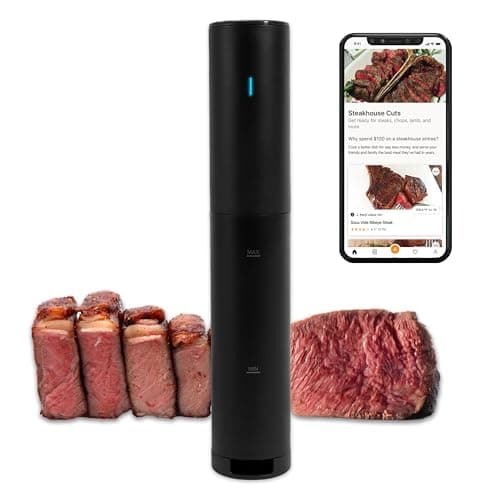 Anova Culinary Sous Vide Mini Precision Cooker, 850 Watts, Black/Orange, Application Enabled, 2024 Model