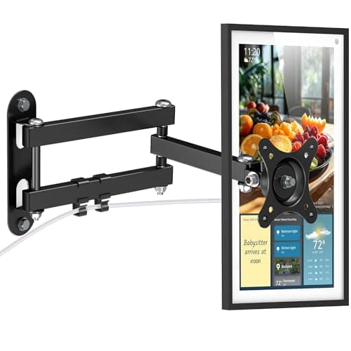 PlusAcc Wall Mount for Show 15 - Rotate Tilt Swivel Wall Stand Shelf for Show 15 & Monitors TVs 13"-27", Metal Adjustable Mounting Bracket with Heavy Duty 17" Extension Arm (Black)