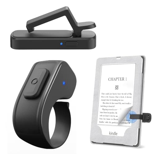 Page Turner Ring for Kindle,Remote Control for iPhone iPad Android Tablets E-Readers,Clicker Page Turner for Kindle Accessories for Camera Video Record&Shutter Selfie (Black)