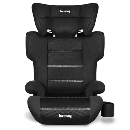 Harmony Dreamtime Elite High-Back Booster Seat – 2-in-1 Belt-Positioning Booster Car Seat with Cup Holder & Shoulder Belt Guide, for Children 18–50 kg (40–110 lbs.), 86–145 cm (34–57 in)