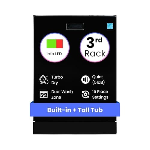 Equator 24 in Dishwasher Top Control 3 Rack 15 place 3.4g QUIET 51 dB 110V EStar