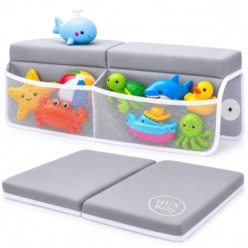 Baby Bath Kneeler and Elbow Rest Pad Set, Thick Kneeling Pad for bathtime, Comfortable Baby Bath Support Cushion, Essential Bathtub Accessories for Kids, Bain Pour Bebe