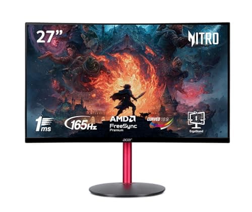 Acer Nitro ED270R MBMIIPHX 27" Full HD (1920 x 1080) 1500R Curved Widescreen VA Gaming Monitor | AMD FreeSync Premium | 1ms (VRB) | 165Hz Refresh | 2 Speakers | HDMI Cable Incl.