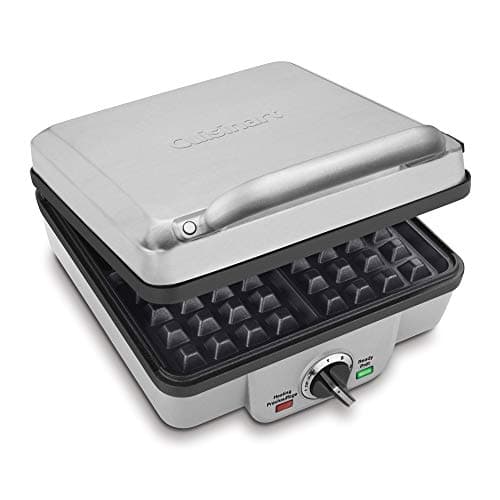 Cuisinart Belgian Waffle Maker with Pancake Plate, Non-Stick Removable Plates, Silver, WAF-350C