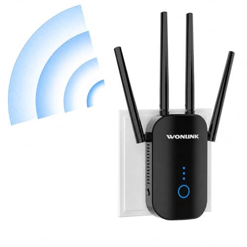 WONLINK WiFi Extender,2026 Latest WiFi Booster 1200Mbps WiFi Repeater,(5 GHz & 2.4) GHz Dual-Band Wireless Repeater with WPS,App Control,Internet Booster Compatible with All WiFi Devices
