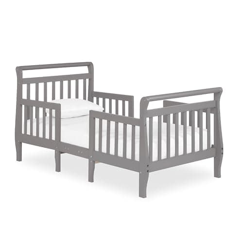 Dream On Me Emma 3-in-1 Convertible Toddler Bed in Storm Grey, Non-Toxic Finish, JPMA Certified, 4 Wooden Safety Rails, Made of Durable New Zealand Pinewood