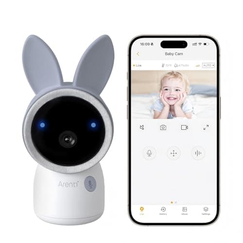 Arenti 4MP Baby Camera, 2.4G & 5G Wi-Fi Baby Monitor with Phone App, Temp & Humidity Sensor, Night Light & Lullabies, Two-Way Audio, Night Vision, 6X Zoom, Motion & Cry Detection, Privacy Mode