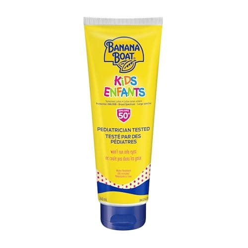 Banana Boat® Kids Sunscreen Lotion SPF 50+ Broad Spectrum| Childrens Sunscreen| Pediatrician Tested, Gentle on Skin, Non-Greasy, Lightweight, Water Resistant, 240mL