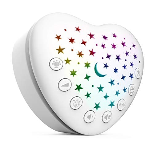 BEREST A13 White Noise Machine & Baby Sleep Soother with 15 Soothing Sounds & Projector Night Light Music Box, Cry Sensor, Rechargeable Lithium Battery, Portable for Newborns, Toddlers, Attaches to Crib
