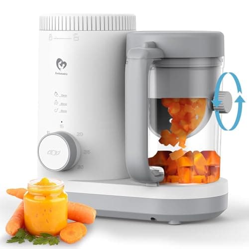 Bellababy Baby Food Maker, Baby Food Processor with Reversible Steaming Basket, Blender, Puree Maker, Baby Steamer, One Button Operation & Large Opening for Easy Cleaning