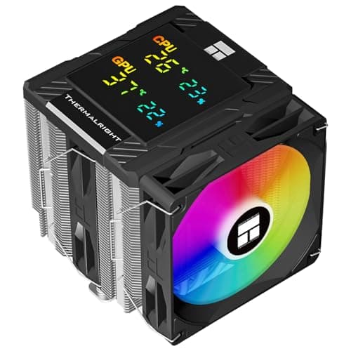 Thermalright Peerless Assassin 120 Digital ARGB Black CPU Cooler Air with 6X6mm Heatpipes, Magnetic Display Board Top Cover,Heatsink CPU Cooler, for AM4/AM5 and Intel lga1700/1851/1150/1151/1200
