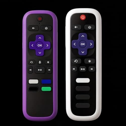 2 Pack Case for Roku Express/Streaming Stick/Premiere - Silicone Remote Cover for TCL Hisense Roku TV Remote Skin Smart TV Anti Slip Remote Sleeve （Glow White and Glow Purple）