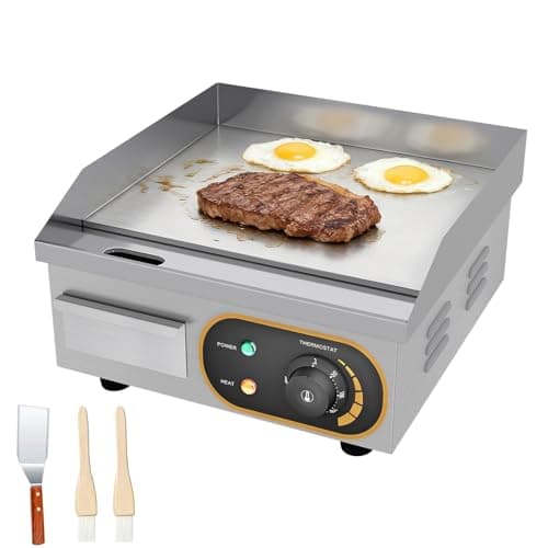 MOOTACO 14" Commercial Electric Griddle Flat Top Grill BBQ Grill