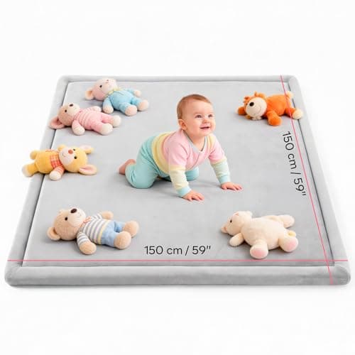 Baby Play Mat 59 x 59 – Extra Thick 1.18" Memory Foam Play Mat for Baby & Toddler – Non Toxic, Soft & Cushioned Floor Mat for Tummy Time, Crawling & Nursery – Avec Maman