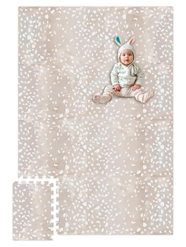Moon Walkers Premium Soft Foam Play Mat for Baby, 170x122 cm, Easy to Clean - The Perfect Modern Foam Playmat Fits Nicely with Your Kids Playroom Or Home Decor 1.2 cm Thickness (Camouflaged Terrazzo)