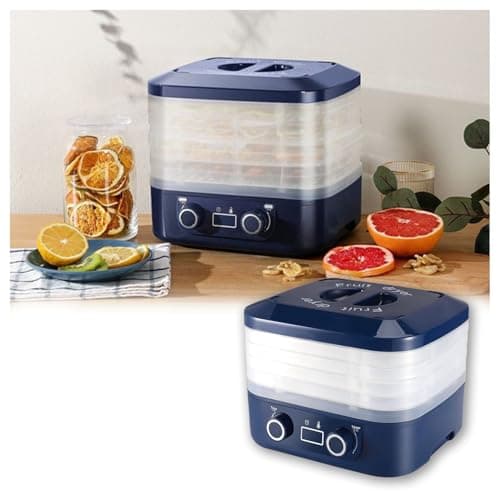 Generic Food Dehydrator for Home, Fruit Dryer Machine with Temperature Control Quiet Operation Adjustable Time, for Beef Turkey Chicken Fish Jerky Vegetablesa(White)