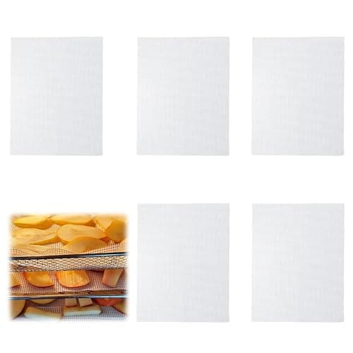 5-Pack Reusable Silicone Sheets for Food Dehydrator, 27x37cm Non-Stick, Heat-Resistant, Dishwasher Safe, Dual-Sided for Fruits, Vegetables, and Herbs