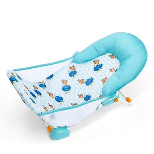 Disney Baby Finding Nemo Foldaway 2-Position Baby Bath Seat, Adjustable Support for Sink or Bathtub, Ages 0-6 Months up to 20 Pounds, Machine-Washable Sling, by Bright Starts