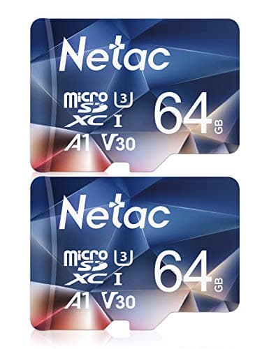 Netac 64GB 2 Pack Micro SD Card Speed up to 100MB/s for Action Cameras, Drones, Smartphones and Tablets, Memory Card SDXC UHS-I C10/U3/V30/A1 FAT32