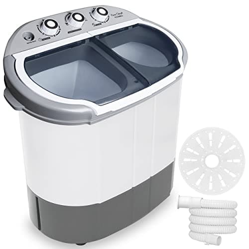 Pyle Portable Washing Machine, 2 in 1 Compact Portable Washer and Dryer with Twin Tubs, 7.7lbs. Capacity, 110V – Ideal for Dorms, Apartments, RVs & Small Laundry Loads