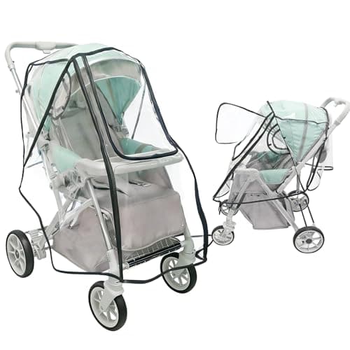 TUPI Stroller Rain Cover, All Seasons Protection for Walking, Camping, Universal Baby Travel Gear, Transparent Stroller Poncho, Baby Stroller Weather Shield for Outdoor Protection from Rain, Snow, Wind & Dust
