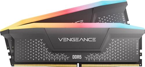 CORSAIR Vengeance RGB RS DDR5 RAM 16GB (2x8GB) Up to 6000MHz CL36-44-44-96 1.35V AMD EXPO Intel XMP Computer Desktop Memory – Gray (CMG16GX5M2E6000Z36)