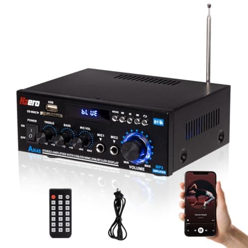 HZERO Amplifier HiFi Home Audio Amp, Bluetooth Amplifier for Home Stereo Receiver, 600W 2 Channel, with Remote Control AK45