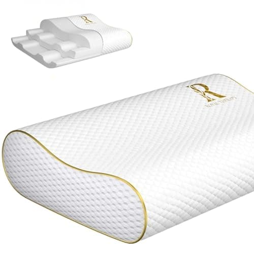 Royal Therapy Memory Foam Contour Pillow – Queen Size Cervical Pillow for Neck and Shoulder Pain Relief – Ideal for Side Sleepers