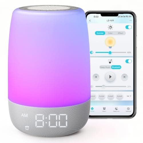 Glocusent 45 White Noise Baby Sound Machine with Nature Wake Up Light