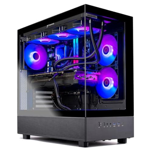 Skytech Azure Gaming PC Desktop, Ryzen 7 7800X3D 4.2 GHz (5GHz Turbo), NVIDIA RTX 5060 Ti 16GB, 1TB Gen4 NVMe SSD, 32GB DDR5 RAM 6000 RGB, 650W Gold PSU, 360mm ARGB AIO, Wi-Fi, Win 11