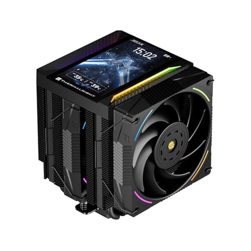 Thermalright Peerless Assassin 120 Vision MAX ARGB Black CPU Air Cooler,PC Heatsink Cooler with Dual PWM Fans,PC Display Screen Cooler of 5’’-Magnetic,480x854 Resolving,for LGA1851/1700,AM5