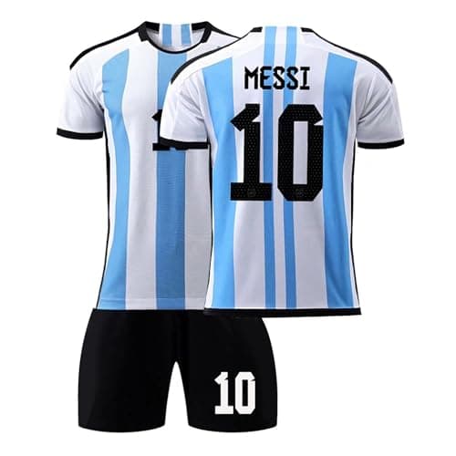 Houselog Kids Soccer Jersey Boys Jersey Kit Football Suit Soccer Jersey Shorts Set for Sports Fan (Blue, 28)