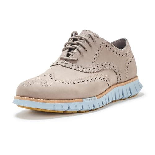 Cole Haan Men's Zerogrand Remastered Wingtip Oxford, Ironstone Nubuck/Natural, 10.5