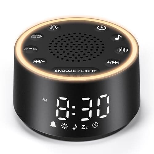 Dreamegg D1 Nova Sound Machine - White Noise Machine Alarm Clock with 25 Soothing Sounds for Baby Adult, 7 Alarm Sounds, Noise Machine for Sleeping, Bedroom, Travel, Black