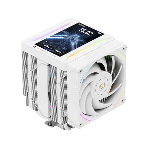 Thermalright Peerless Assassin 120 Vision MAX ARGB White CPU Air Cooler,PC Heatsink Cooler with Dual PWM Fans,PC Display Screen Cooler of 5’’-Magnetic,480x854 Resolving,for LGA1851/1700,AM5