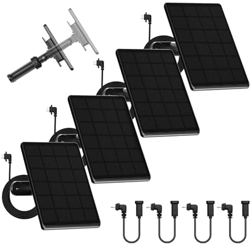 4 Pack 6W Solar Panel for Blink Camera, 2500mAH Panel Compatible with Blink Outdoor 2K+, 4(4th Gen)/(3rd Gen)/XT3,XT2/XT,IP66 Wterproof,Solar Panel with 360° Adjustable Mount, 10Ft Outdoor Power Cable
