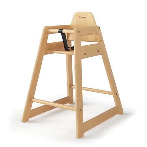 Foundations Highchair for Restaurants and Airbnbs, Durable, Easy to Clean, Neat Seat (Natural)