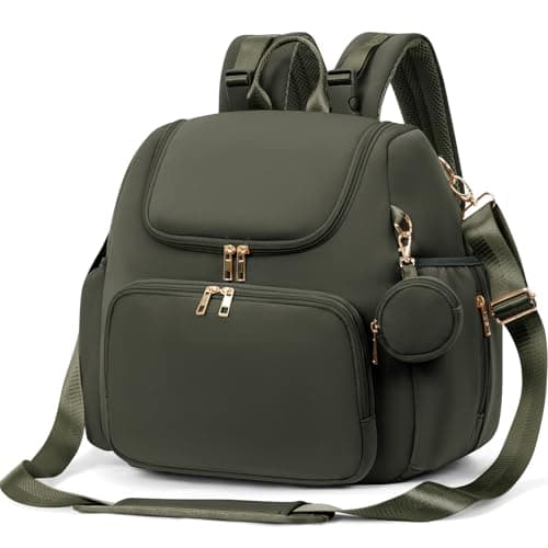 CEI-CEI Neoprene Diaper Bag Backpack Stylish Baby Maternity Bags Travel Tote for Mom with Insulated Pockets, Changing Pad, Stowable Shoulder Strap
