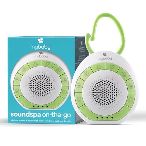 MyBaby Baby Sound Machine, White Noise Sound Machine for Baby, Travel and Nursery. 4 Soothing Sounds, Integrated Clip, Small and Lightweight. Great for Baby Registry Searches