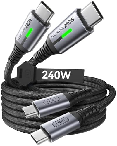 INIU 240W USB C to USB C Cable, [6.6ft+6.6ft] Fast Charging Type C Cord