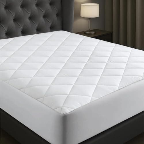 Cloud-Like Queen Mattress Topper - 100% Cotton Top Mattress Pad for Back Pain Relief - Breathable & Naturally Cooling for Hot Sleepers - Machine Washable