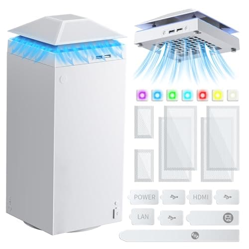 Cooling Fan Dust Proof for Xbox Series X Console with Colorful Light Strip, MENEEA Dust Cover Filter,Rubber Dust Plugs,Low Noise Top Fan with 3 Gears,Cooler&Light Independent Touch Switch,2 USB Port
